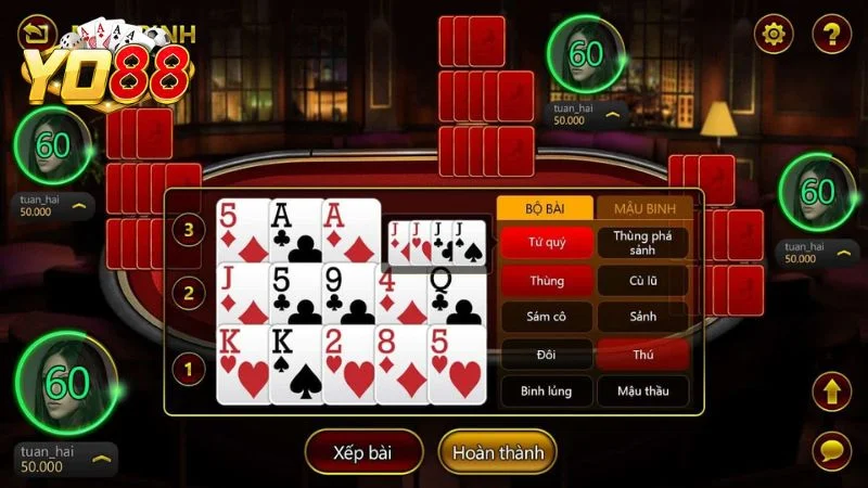 Cách sắp xếp bài Mậu Binh cơ bản