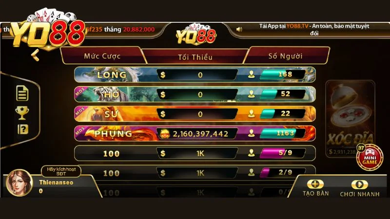 Dồn cược chẵn trong xóc đĩa online