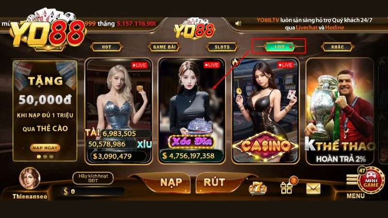 Hướng dẫn game thủ các bước chơi tài xỉu livestream tại Yo88