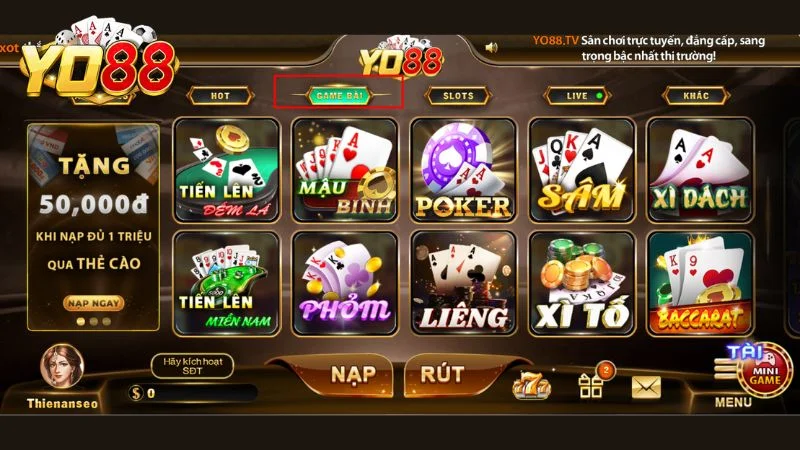 Hướng dẫn game thủ các thao tác chơi Mậu Binh trên Yo88