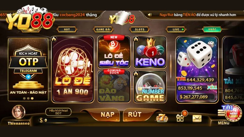 Hướng dẫn thao tác giúp tân thủ tham gia Keno lộc phát Yo88